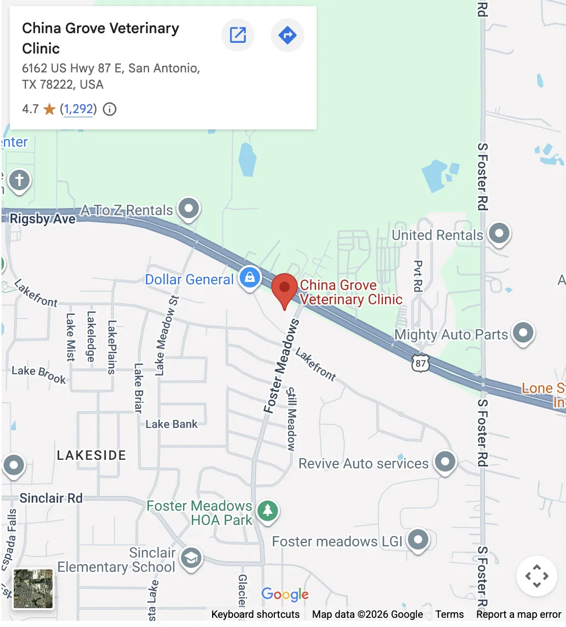 san antonio vet map